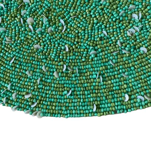 Tiramisu Christmas Hand Beaded Placemat 15in Holiday Glam Home Decor NEW - Picture 4 of 10